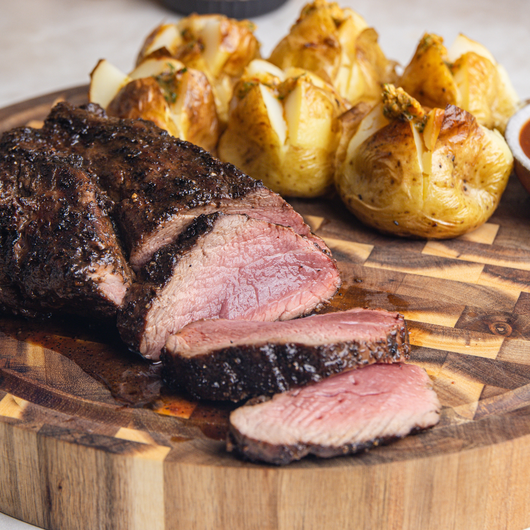 Coffee-Rubbed Steak with Bourbon BBQ Sauce